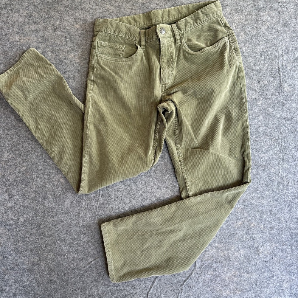 Brooks Brothers Corduroy Pants Mens 32x29 (32x30) Green Red Fleece Straight Fit
